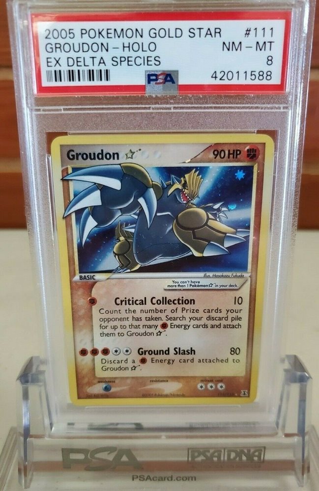 Pokemon Groudon Gold Star Psa 8 Nm Mt Ex Delta Spec