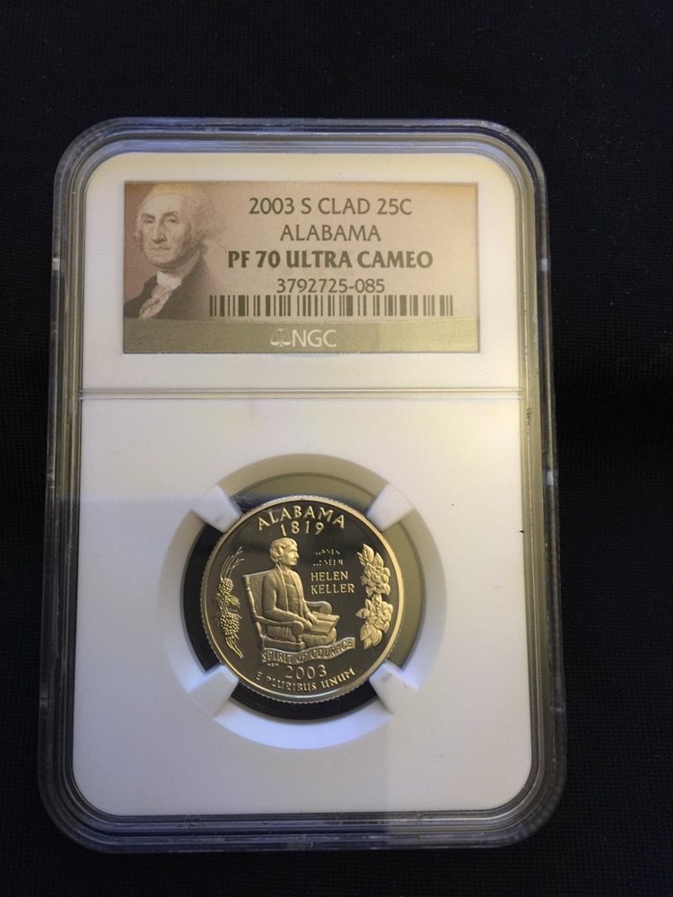 Flag 2003-S Clad State Quarter Set PR69DCAM PCGS Proof 69 Deep Cameo 5 Coins