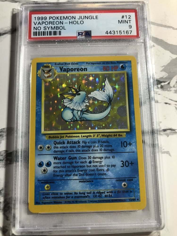 auction prices realized tcg cards 1999 pokemon jungle vaporeon holo no symbol 1999 pokemon jungle vaporeon holo no symbol