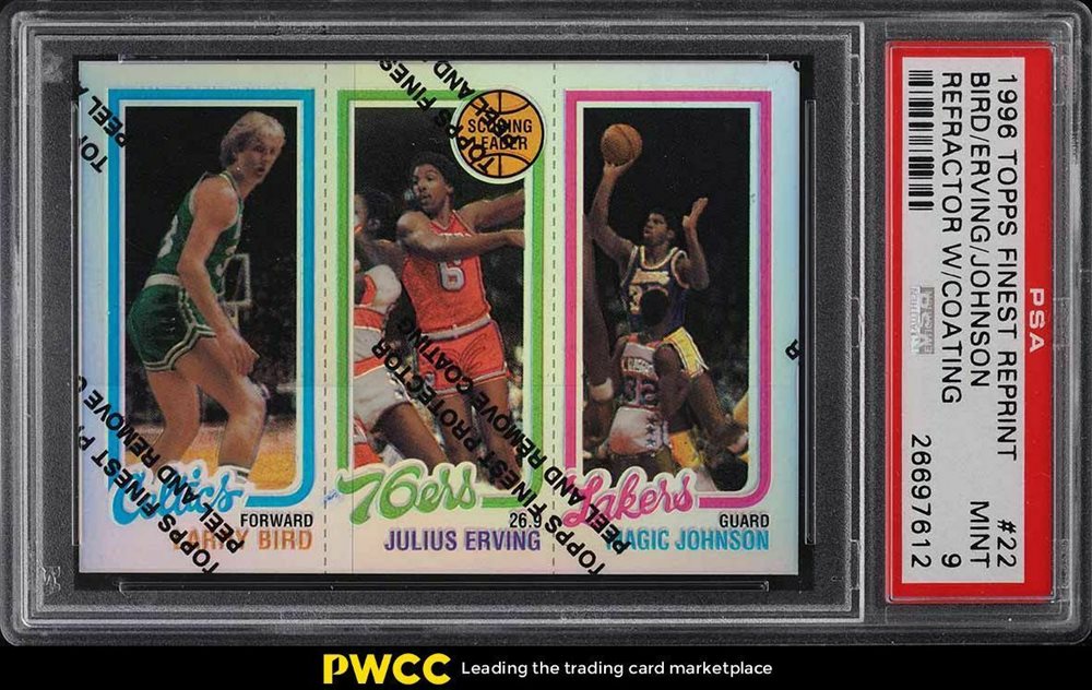 その他 1996 Topps Finest 22 Johnson/Bird/Erving Larry Bird, Magic Johnson & Julius Erving 1980 Topps Scoring