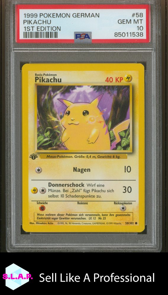 Auction Prices Realized Tcg Cards 1999 Pokemon German Pikachu