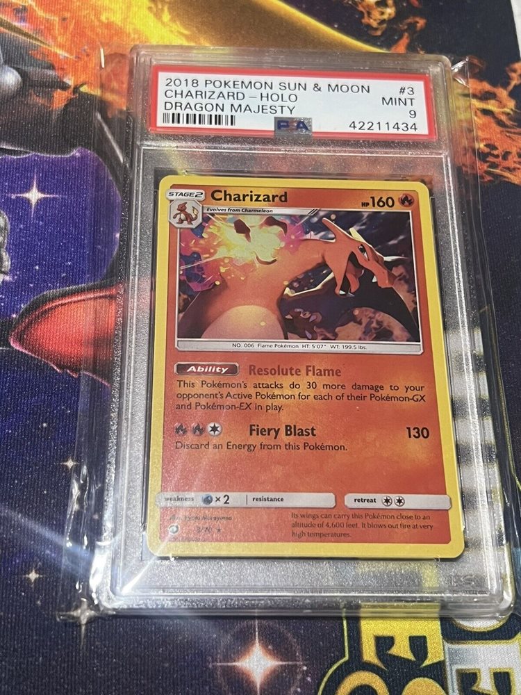 charizard pokemon card 2018 2018 Pokemon Sun & Moon Charizard HOLO 3/70 Dragon Majesty Rare main image 1