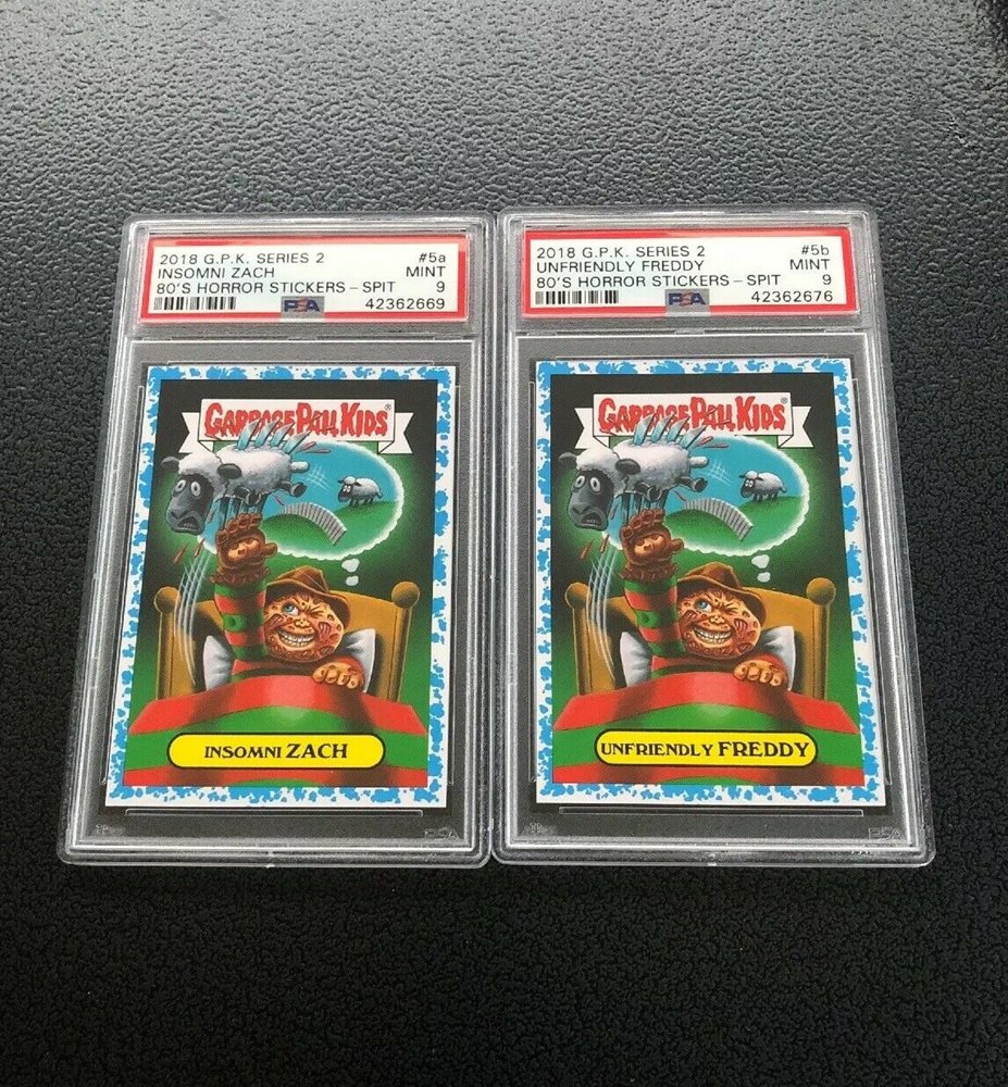 2018 Topps Garbage Pail Kids Series 2 80'S Horror Stickers Spit #5b UNFRIENDLY FREDDY front