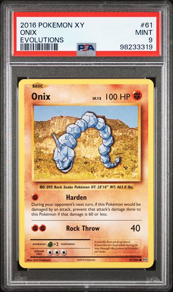 Auction Prices Realized Tcg Cards 2016 POKEMON XY EVOLUTIONS Onix