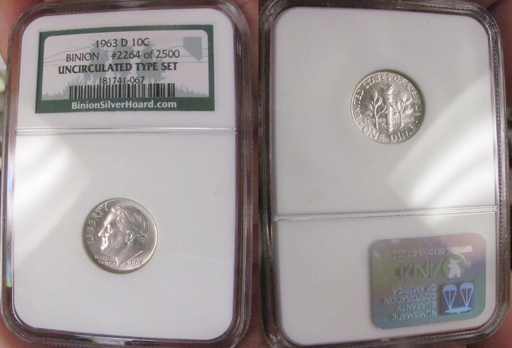 1963 D Roosevelt Dime NGC MS 67