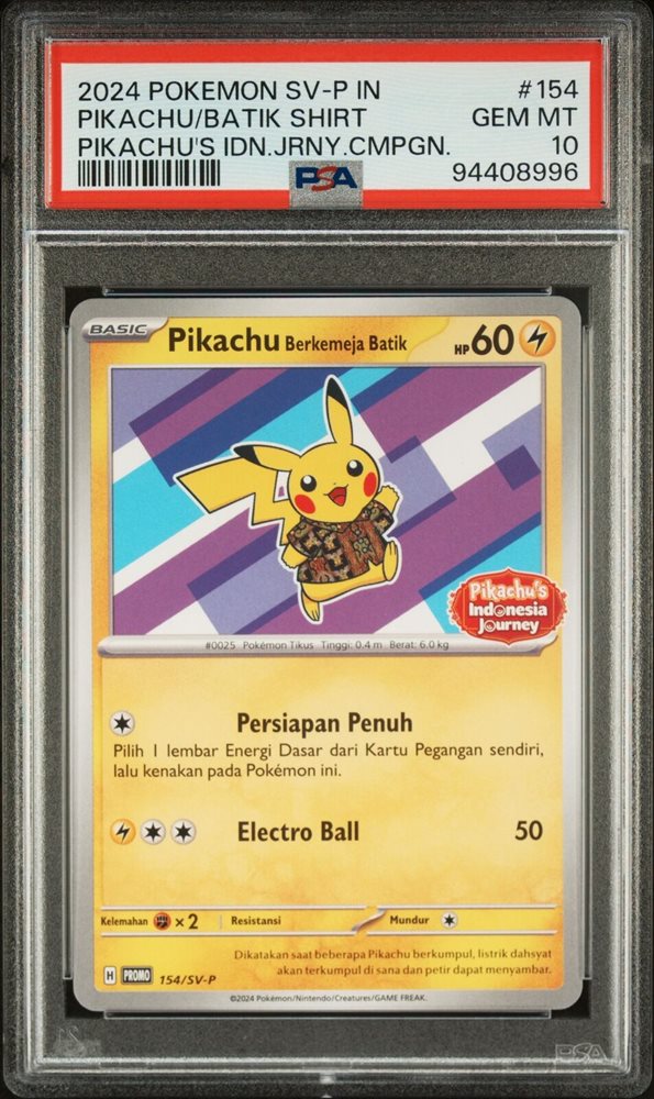2024 Pokémon Pikachu/Batik Shirt #154 eBay Auction Item 305694329720 Tcg Cards 2024 Pokemon Indonesian