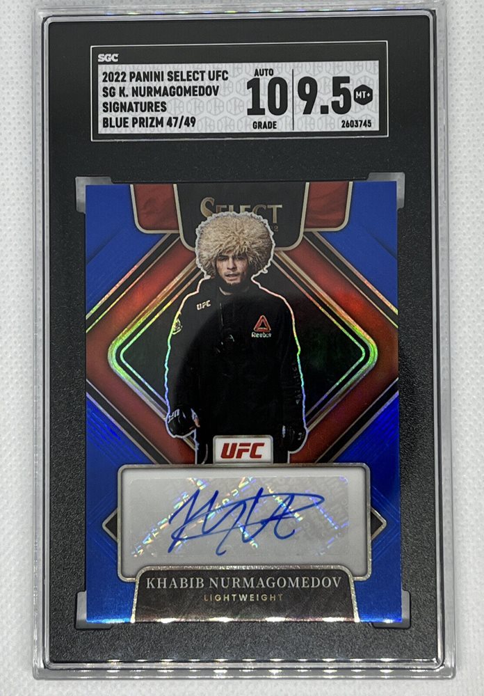 Carte à Collectionner TOPPS UFC NYC 2024 - Khabib Nurmagomedov Parallèle Bleu Numérotée /49 - État Near Mint Ou Mieux