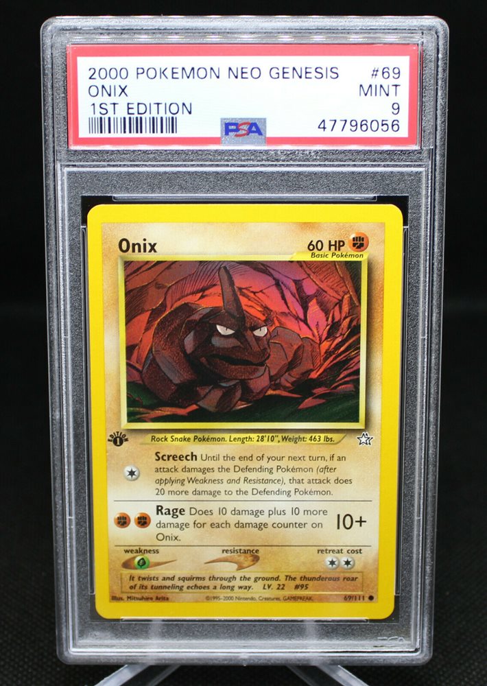 Onix 1st Edition 69 111 Neo Genesis Pokemon Tcg Card Nm 00 Pokemon Individual Cards Collectible Card Games Toys Hobbies