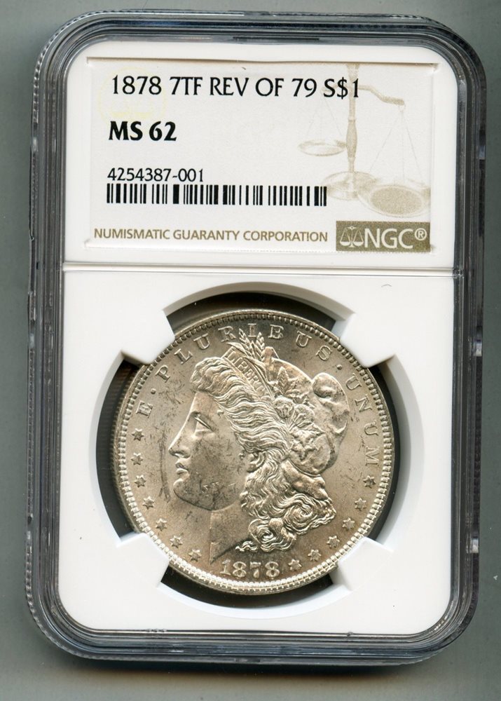 121320 1878 Morgan Silver Dollar XF Philadelphia Mint 7TF Reverse of 1879