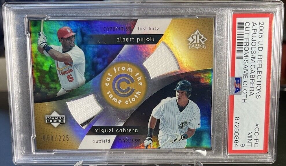 2005 UD REFLECTIONS Albert Pujols 3-Color Patch Auto #/50