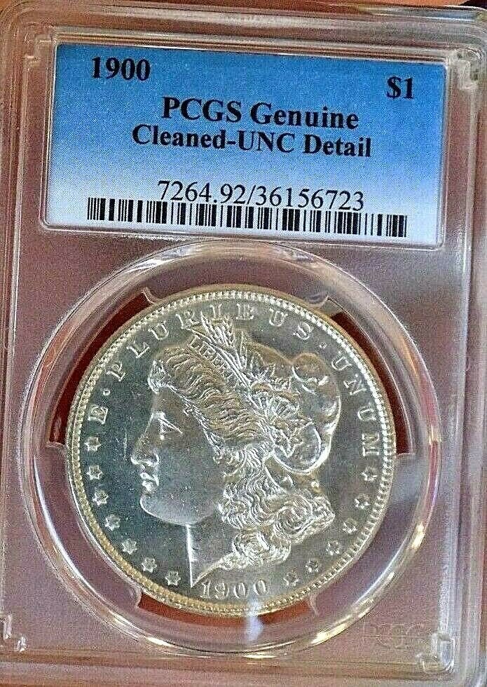 MORGAN SILVER DOLLAR 1900 P PCGS UNC RARE PROOF LIKE DIES FRONT