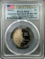 2019-S PCGS PR70 GA-TRUSTEES GARDEN PROOF INNOVATION DOLLAR FIRST STRIKE PR 70