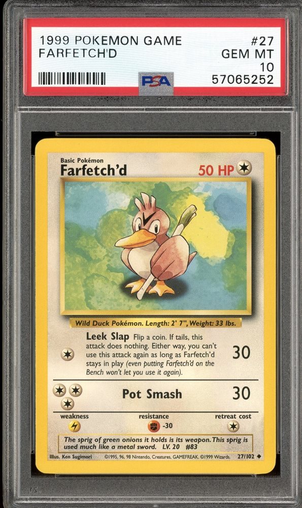 Auction Prices Realized Tcg Cards 1999 POKEMON GAME Farfetch'd