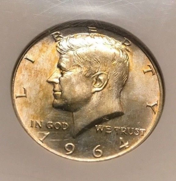NGC MS 64 1964-D Kennedy Half Dollar 50 Cent Piece, MS64
