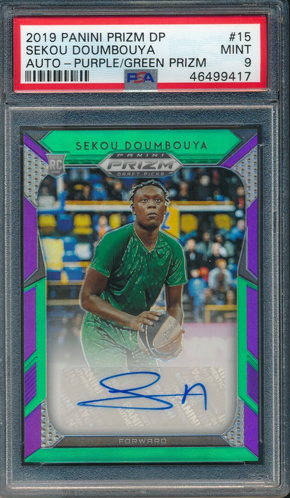 Sekou Doumbouya SILVER PRIZM ROOKIE CARD PSA 9 RC 2019