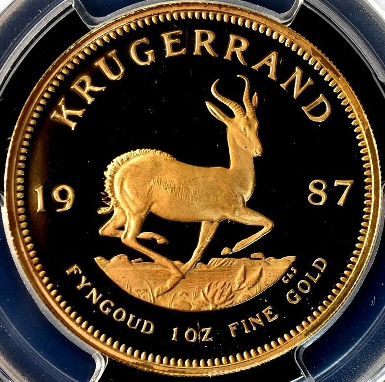 1987 South Africa 1 oz Gold Krugerrand - PCGS PR69 DCAM KRand