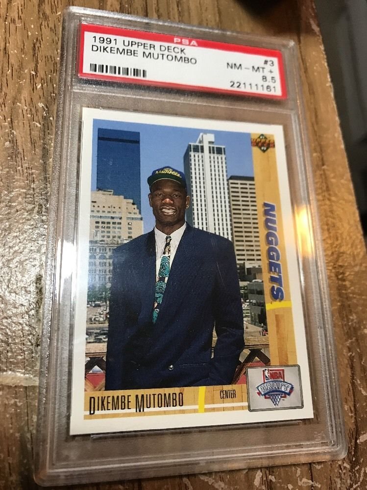 1991 Upper Deck Dikembe Mutombo 3 Rookie RC PSA 8 5 NM