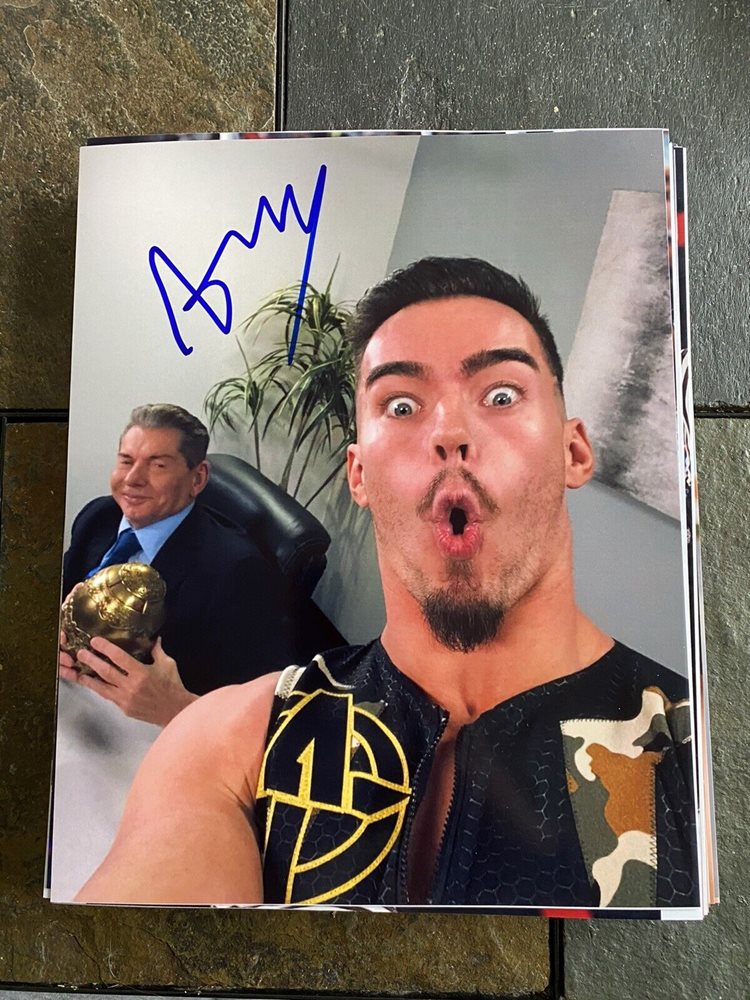 AUSTIN THEORY SIGNED AUTOGRAPH WWE RAW SMACKDOWN NXT 8x