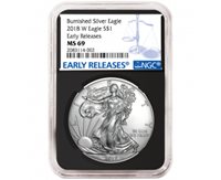 2018 $1 American Silver Eagle NGC MS70 FDI First Label Blue Core