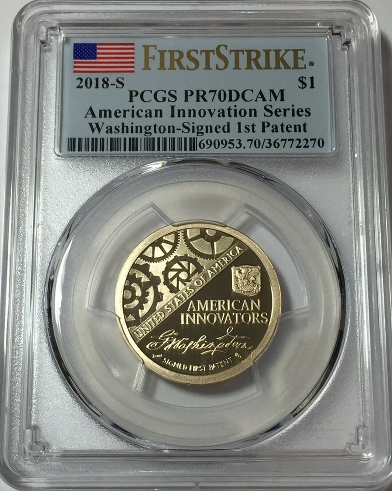 2018 S PCGS PR70 WASHINGTON INNOVATION DOLLAR REVERSE PROOF FIRST STRIKE