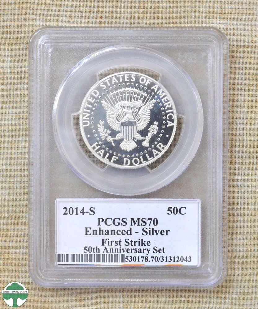 2014-P PCGS PR69 DCAM SILVER FIRST STRIKE PROOF,JFK HALF KENNEDY 50 ANNIV LABEL