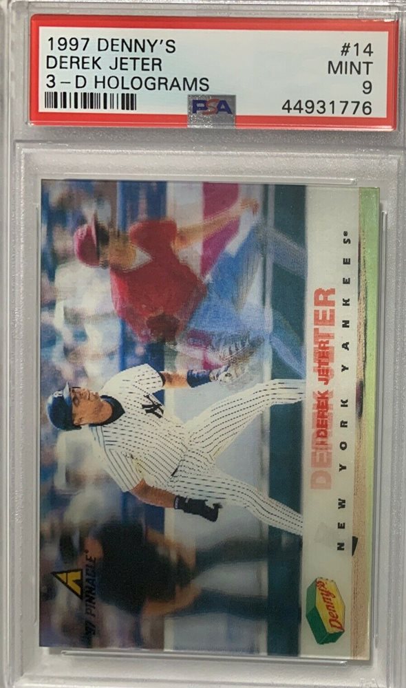 1997 DENNY'S DEREK JETER 3D HOLOGRAMS CARD 14 PSA 9