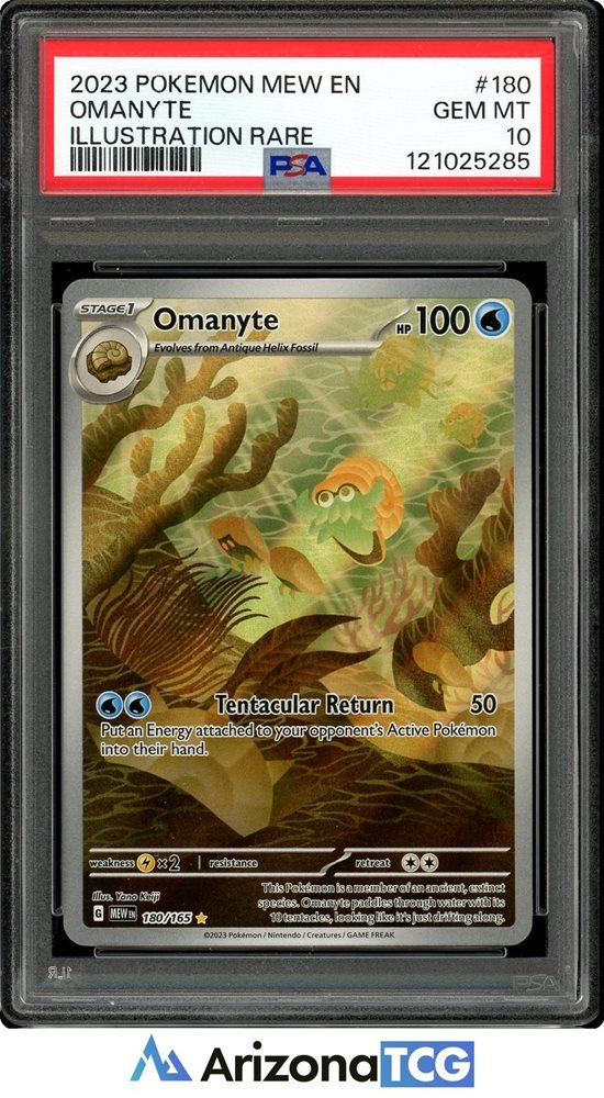 Pokemon TCG 151 Pokemon 151 English Omanyte - Illustration Rare Card 180/165, Near Mint Condition, Full Art Pokemon TCG English 151 Pokemon TCG 151 Pokemon 151 English Omanyte - Illustration Rare Card 180/165, Near Mint Condition, Full Art Pokemon TCG English 151