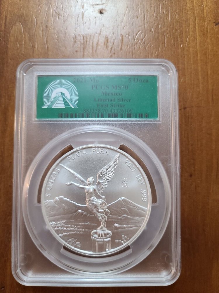 Mexico 5 oz silver libertad 2021 ms 70, MS70 - PCGS Auction Prices