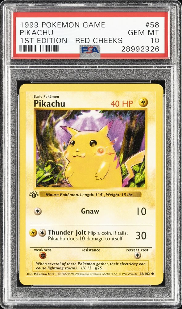 Auction Prices Realized Tcg Cards 1999 POKEMON GAME Pikachu