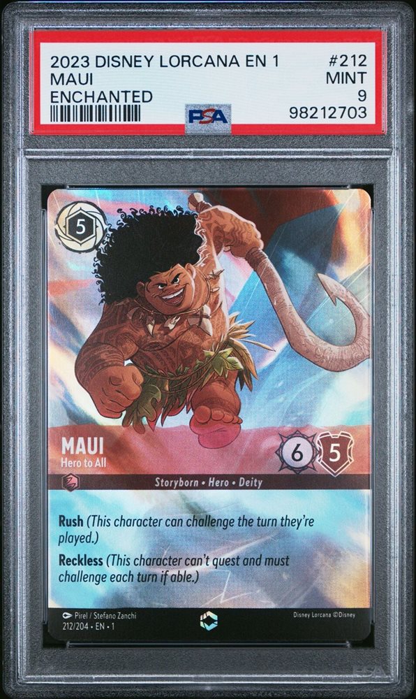 【PSA 9】ロルカナ マウイ みんなの英雄 Disney Lorcana Maui Hero To All Foil PSA Mint 9 | eBay