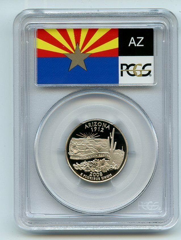 2008 S 25C Silver Arizona Quarter PCGS PR70DCAM