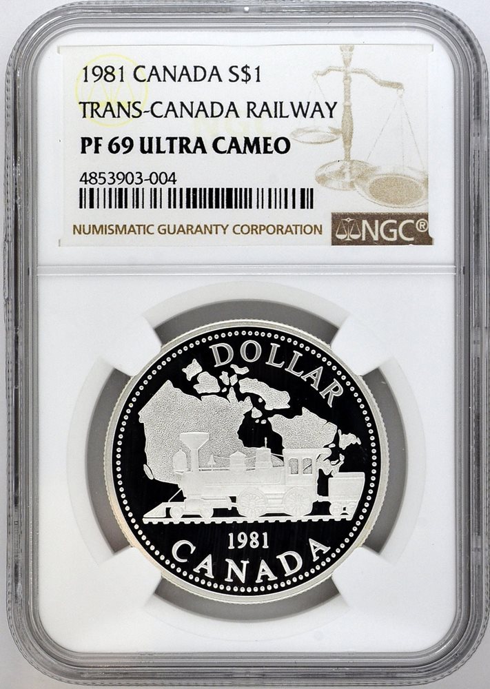 1981 S$1 Canada Dollar Trans-Canada Railway PF 69 Ultra Cameo
