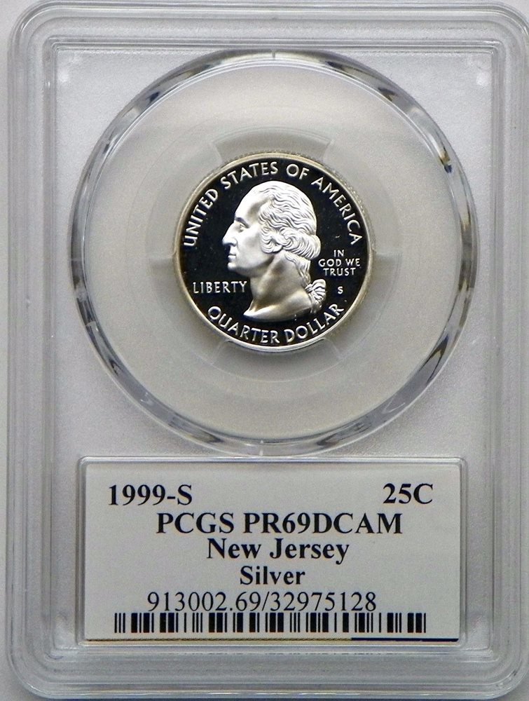 1999 S Silver Proof New Jersey State quarter PCGS PR69DCAM