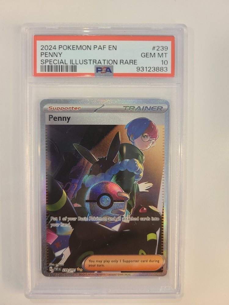 penny full art pokemon card 2024 Pokemon Paldean Fates #239/091 Penny CGC 10 – Burbank Cards