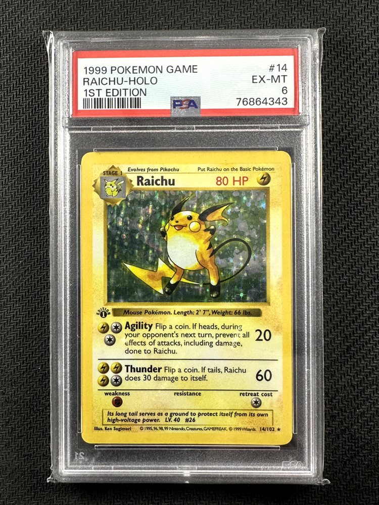 【PSA8】ライチュウ/Raichu 初版 holo キラ ポケモンカード Raichu LV.X 2008 Diamond & Pearl: Stormfront #099/100 Holo
