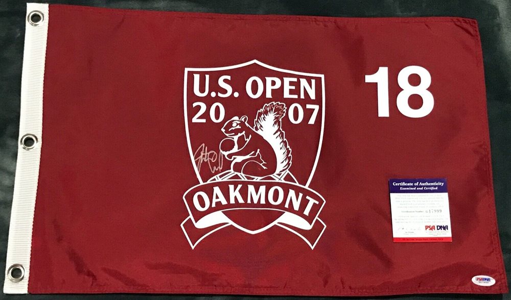 Justin Leonard 2007 US OPEN GOLF FLAG OAKMONT (PGA) A