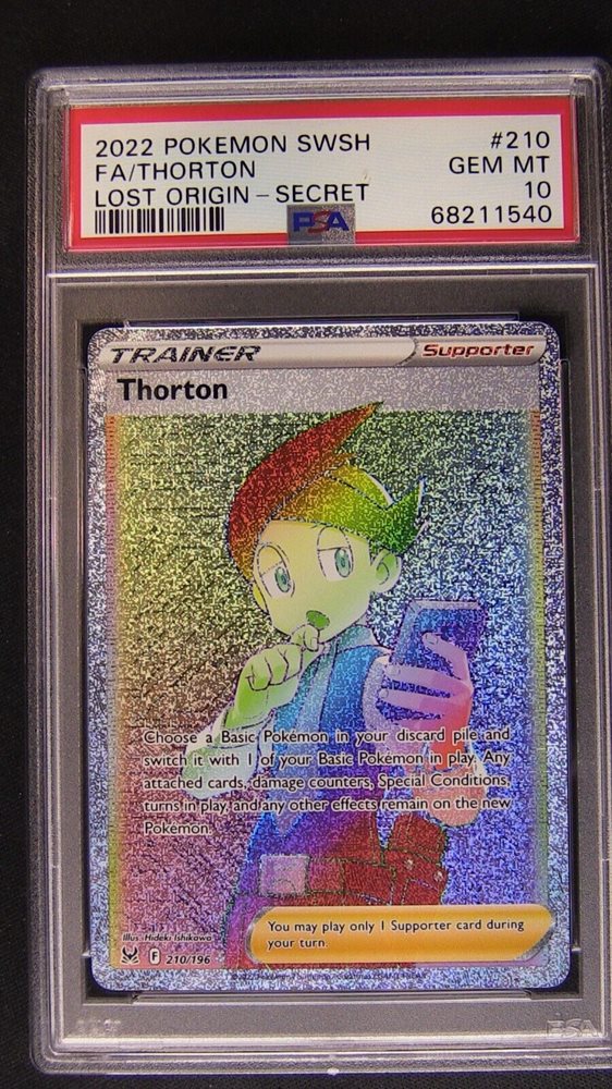 thorton pokemon card Amazon.com: Pokemon - Thorton 210/196 Lost Origin - Full Art Trainer main image 0