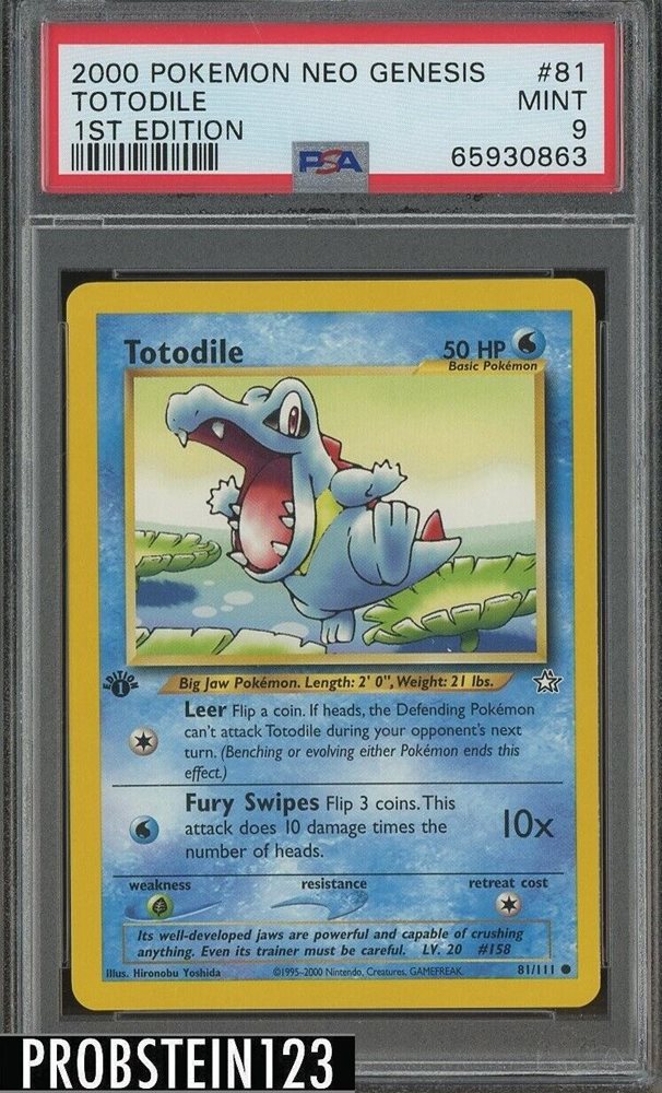 Auction Prices Realized Tcg Cards 00 Pokemon Neo Genesis 1st Edition Totodile