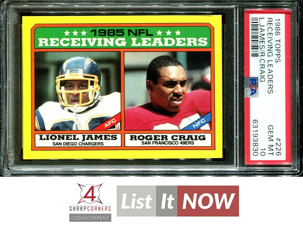 Auction Prices Realized Football Cards 1986 TOPPS Receiving Leaders