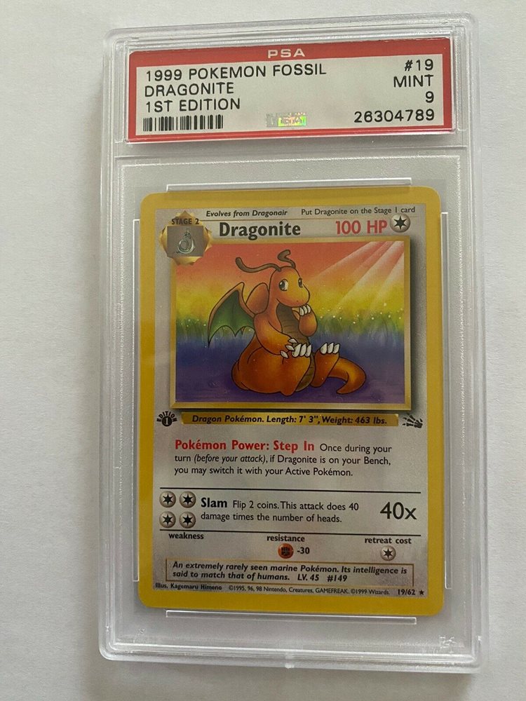 Dragonite 19//62 NM Rare Unlimited Edition Pokemon Card Fossil Set 1999 WOTC