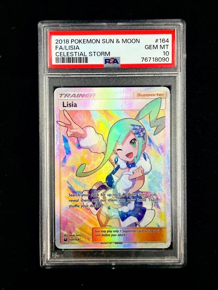 ポケモンカードゲーム/☆(SR)/サポート/英語版/Sun　＆　Moon-Celestial　Storm　164/168[☆(SR)]：【PSA/GEM MT 10】(キラ)Lisia/ルチア PSA 8 Lisia Full Art 164 2018 Pokemon Sun & Moon Celestial