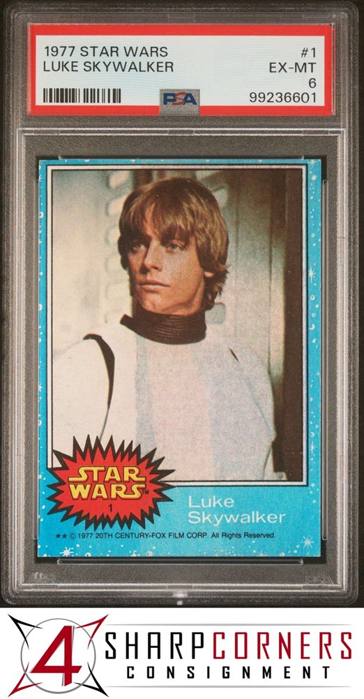 Topps - 25枚限定 Star Wars Luke Skywalker SSP PSA 9 Mark Hamill 1977 Topps Star Wars #1 Luke Skywalker Signed