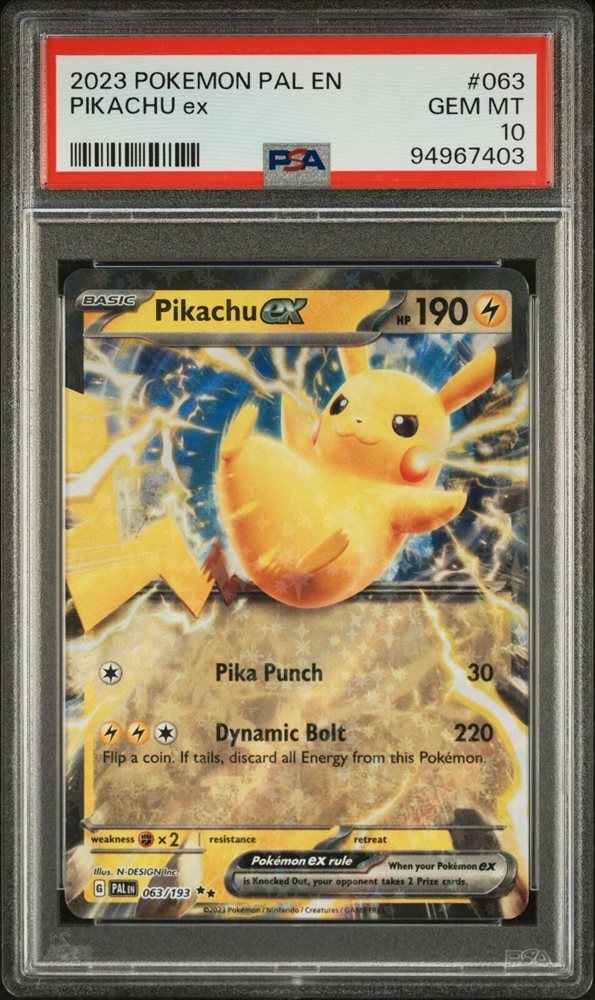 バクーダex psa9 CGC Graded 10 Pristine Quaquaval ex 052/193 Paldea Evolved