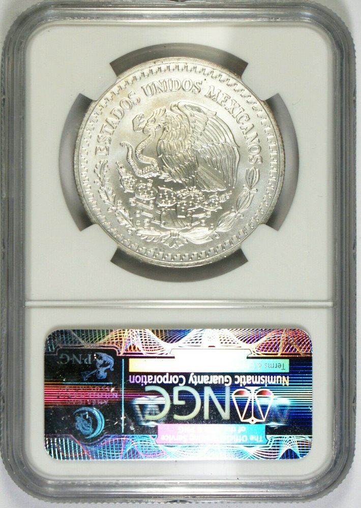 1993 Mexico Libertad 1 Onza 1 Oz. Plata Pura Silver Coin NGC MS68