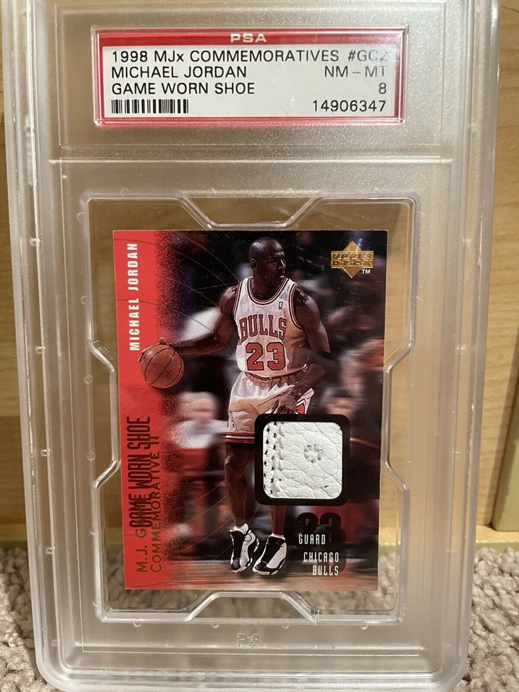 michael jordan game worn shoe card