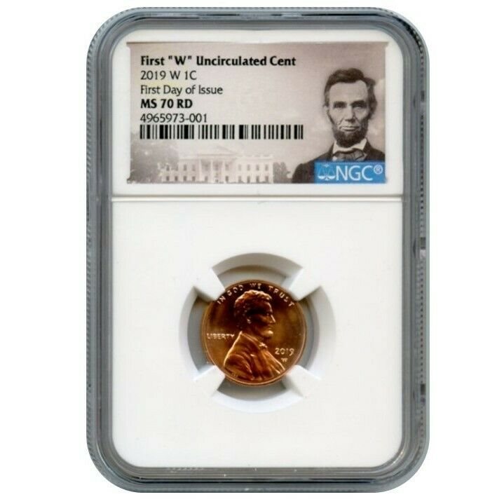 LINCOLN LABEL 2019 UNCIRCULATED COIN SET w// FIRST /"W/" LINCOLN CENT NGC MS68RD