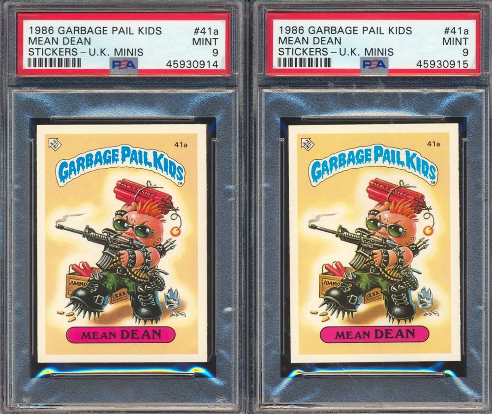 1986 Topps Garbage Pail Kids Stickers-U.K. Minis #41a Mean Dean front