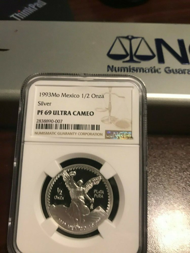 1993 Mexico Silver 1/2 oz proof onza NGC PF69, PR69DCAM - PCGS