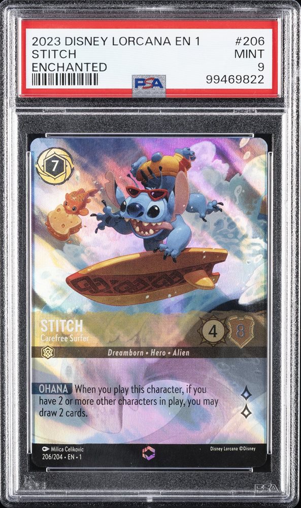 ロルカナ スティッチ エンチャンテッド PSA10 #206 ロルカナ スティッチ お気楽サーファー エンチャンテッド