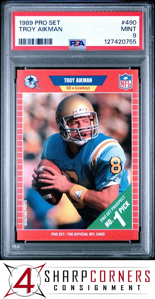 1989 Pro Set Troy Aikman #490 Mint 9 back